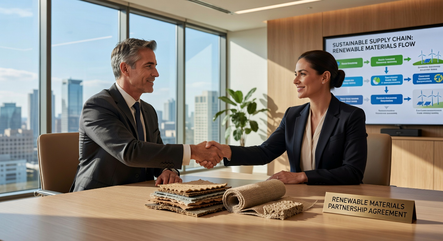再生可能素材のビジネス握手